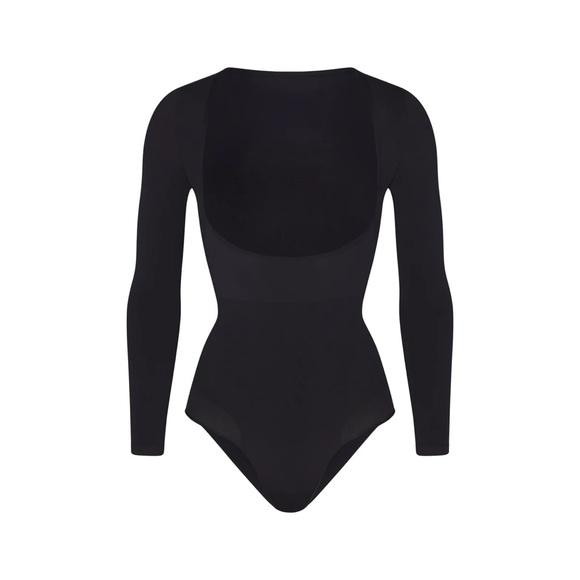 {SKIMS} SEAMLESS SCULPT LONG SLEEVE OPEN BUST BRIEF BODYSUIT [ONYX] - Picture 4 of 5